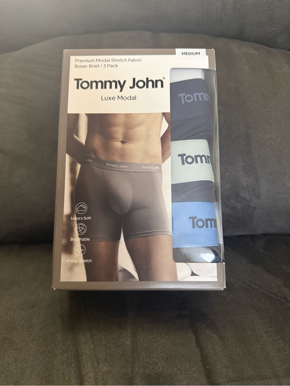 Tommy Hilfiger Luxe Modal 3-Pack Boxer Briefs - Navy/Light Green/Blue